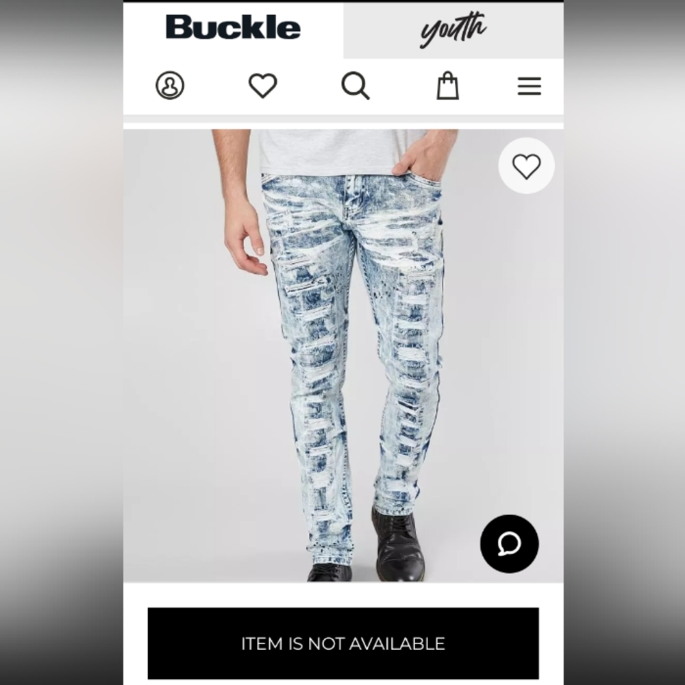 Buckle Distressed Jeans Mens Nwot Stretchy Skinny Jean